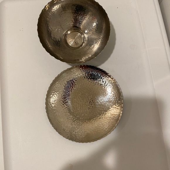 Crate&Barrel Silver Textured Bowl - Picture 2 of 3